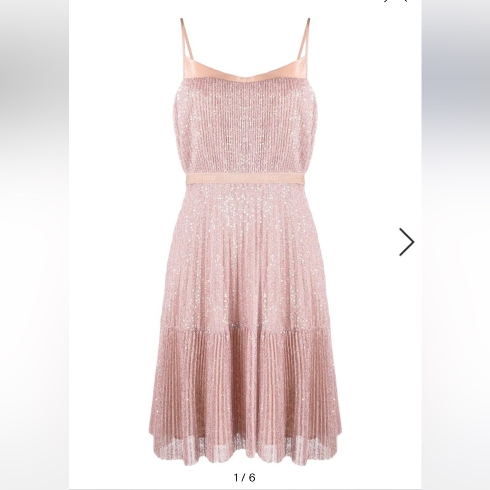 Pinko Sequinned Lurex mini dress nude - baby - nude - Size 42 Italian